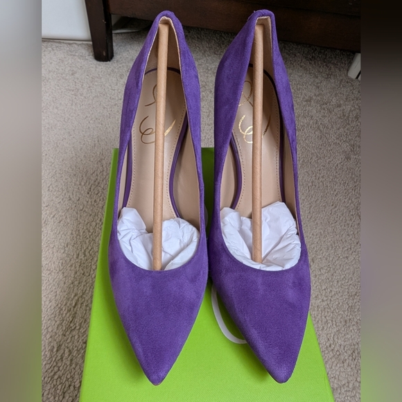 NWT Sam Edelman Hazel Pumps, Purple Suede, Size 6.5 - Picture 2 of 5